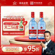 紅星二鍋頭 藍瓶綿柔8陳釀 清香型白酒 53度 500ml*2瓶 口糧酒