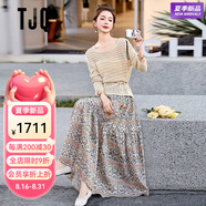 TJQ奢侈高檔品牌連衣裙女2025春夏新品氣質(zhì)收腰鏤空針織罩衫半身裙子 圖片色 S 建議105斤以?xún)?
                                         title=