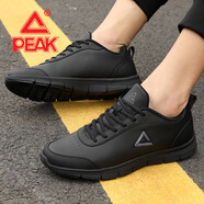 匹克（PEAK）男鞋運動(dòng)鞋男跑步鞋2025春秋季春新款皮面防水潮鞋男 黑色/深灰(051) 43