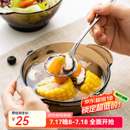DURALEX多萊斯雙耳玻璃碗耐熱微波爐碗泡面碗湯碗飯碗家用進(jìn)口玻璃餐碗 咖啡色雙耳碗 【510ml】1只