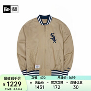 NEW ERA紐亦華MLB棒球NY夾克刺繡春秋男女情侶簡(jiǎn)約百搭運動(dòng)休閑外套 13546437-卡其色 SOX 2XL