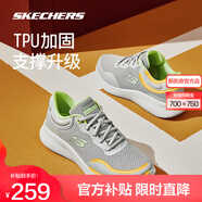 斯凱奇（Skechers）輕奇2代丨跑鞋2025秋新款男女同款跑步鞋舒適輕便緩震運動休閑鞋 女款-淺灰色/檸檬色/LGLM 37