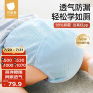 尿布嬰兒紗布如廁訓(xùn)練褲可水洗寶寶戒尿不濕110碼6條裝藍(lán)綠