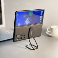 軒睿 華為Mate X2手機殼折疊屏全包防摔保護套創(chuàng  )意指環(huán)支架新款matax2外殼個(gè)性男女款 MateX2升級版黑色+透明側邊膜+掛繩