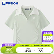 FILAFUSION斐樂潮牌女子針織短袖POLO衫2025夏時(shí)尚修身上衣
