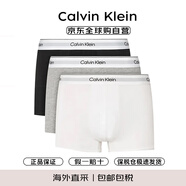Calvin KleinCK 男士棉質(zhì)平角內(nèi)褲 套裝套盒3條裝 NB3963 MP1黑/白/灰 L