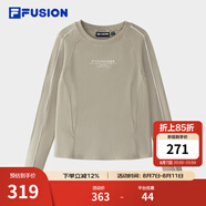 FILA FUSION斐樂(lè )潮牌女子針織長(cháng)袖衫2025夏季新款時(shí)尚休閑修身長(cháng)T 露蔓棕-BN M 165/84A/M