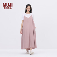 無印良品（MUJI） IDEE 女式 平紋 吊帶連衣裙 女裝裙子 25年夏季 連身裙 GA43CC5S 煙熏粉色 M （155/80A）