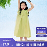 巴拉巴拉女童無袖連衣裙2024夏季網(wǎng)紗拼接甜美全棉蕾絲裙子潮208224111037