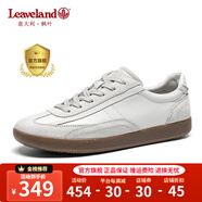 楓葉（leaveland）意大利男鞋2025新品真牛皮復(fù)古情侶款德訓(xùn)鞋戶外男士運(yùn)動(dòng)休閑板鞋 【2.0防潑水】白色（皮鞋碼） 37