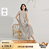茵曼（INMAN）文藝無袖條紋背心裙2025夏季女裝新品休閑設(shè)計(jì)感蛋糕連衣裙 橙白條紋 L