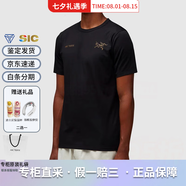 始祖鳥(niǎo)（ARC'TERYX）男士T恤Captive系列男款雙標(biāo)Logo印花透氣短袖上衣節(jié)日送禮 黑/金標(biāo)X000006523 M