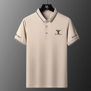 七匹狼夏季新款韓版型男短袖polo衫時(shí)尚休閑百搭翻領(lǐng)T恤刺繡男裝ins E2801卡其色 E2801卡其色 L