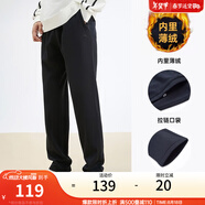 安踏（ANTA）男褲休閑運動(dòng)褲衛褲男2025秋深色跑步針織長(cháng)褲慢跑衛褲子潮褲 【加絨平口】黑色7305N-1 XL /180