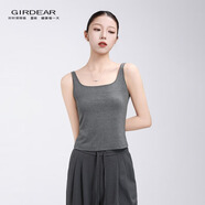 哥弟（GIRDEAR）女裝早春吊帶親膚舒適修身無(wú)袖T恤背心女內搭旗艦店130074 午后烏云(灰) XL (5碼)