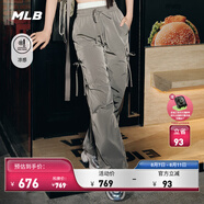 MLB官方女款虞書(shū)欣同款涼感闊腿梭織寬松休閑長(zhǎng)褲25夏季新款WPB06 紐約洋基隊(duì)/麻棕色 （偏大1碼） XS