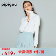 皮皮狗 兩翻領(lǐng)套頭 打底羊絨衫基礎新款打底羊絨針織衫女士?jì)却蠲?101本白 L /105