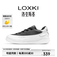 LOXKI/洛克斯基【明星同款】板鞋子男潮流經典百搭休閑鞋男 小圓鞋Lite 反轉黑白 41