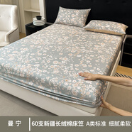 三棲虎60床包單件床墊套罩固定1.5米保護套可 曼寧-床笠 150x200cm床笠+枕套2祇