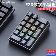 雷蛇（Razer）通用F20機(jī)械數(shù)字小鍵盤女生辦公筆記本外接會(huì)計(jì)財(cái)務(wù)便攜數(shù)字鍵盤 F20-黑色(混光20鍵)-有線 茶軸
