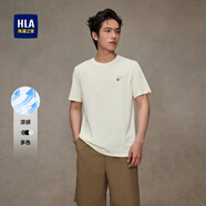 海瀾之家（HLA）短袖T恤男士25新涼感印花山不在高短袖體恤衫男夏季休閑上衣夏裝 米杏P9 XL 180/96A 推薦151~164斤