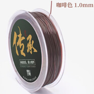 山中玉手串彈力線包芯串珠繩透明皮筋佛珠線手鏈繩 穿金剛星月菩提繩子 咖色透明彈力線-1.0毫米-50米