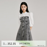 VEROMODA 連衣裙2024早秋新款休閑百搭甜美甜酷街頭牛仔裙七分袖324342015