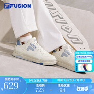 FILA FUSION斐樂潮牌BANK DX情侶場下滑板鞋時尚運動鞋板鞋男女休閑鞋 奶白/永恒藍(lán)-GI【女款】 36.5