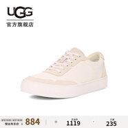 UGG春季新款男士時(shí)尚舒適輕便純色拼接低幫系帶平底休閑鞋1170561 WHT | 白色 41