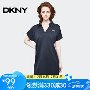 唐可娜兒（DKNY）【京東奧萊】新款夏季連衣裙女短袖中長裙寬松顯瘦休閑百搭寬松DP DP2D4570-001 S