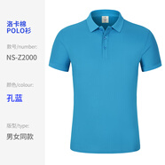 慶友三棵樹(shù)立邦工作服短袖t恤Polo衫定制裝修公司工衣廠(chǎng)服印標志logo 精梳棉-孔藍 S