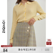 自巧小個(gè)子格子半身裙設(shè)計(jì)感小眾年春季新款不規(guī)則a字短裙潮 黃色 XS