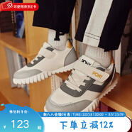 PONY波尼運(yùn)動(dòng)鞋童鞋經(jīng)典高彈防滑軟底舒適透氣魔術(shù)貼易穿脫休閑鞋 234K1SO57GR 灰/橘 29 適合腳長(zhǎng)約181~185mm