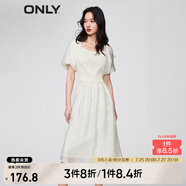 ONLY時(shí)尚復(fù)古燈籠袖中長款方領(lǐng)連衣裙女|123207080 A01 香草冰VANILLA ICE XS 155/76A