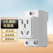 公牛插座_LAC30-510_5孔_AC250V_10A_白色_導(dǎo)軌式