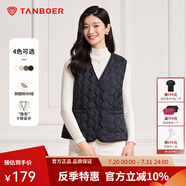 坦博爾輕薄羽絨馬甲女中老年開衫內(nèi)恤背心TD236012 黑色 2XL (180)
