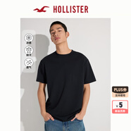 HOLLISTER【涼感基礎(chǔ)T】25夏新款純色情侶T恤男裝女裝KI324-4165 黑色 S (175/92A)