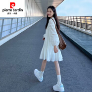皮爾卡丹（pierre cardin）長(cháng)袖白色連衣裙子女秋季2025新款流行時(shí)尚韓系穿搭一整套搭配氣質(zhì) 【米白色】 2XL 65/70kg 【收藏加購專(zhuān)享】