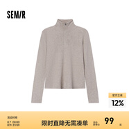 森馬森柔毛衫|毛衣女高領(lǐng)純色冬季2024新款緊身打底衫顯瘦小心機 白咖色調00315 175/96A/XXL