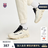 蓋世威（K·SWISS）跑鞋男春季新款休閑通勤真皮緩震運(yùn)動(dòng)鞋8830-M 231香草冰/純黑/夢(mèng)幻銀 43