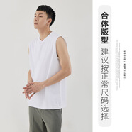deciuhlae亦止男裝簡約基礎(chǔ)款無袖打底衫2024夏季新款純色棉質(zhì)男士背心批發(fā) 白色合體版型 S110斤以下 均碼