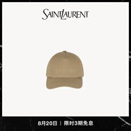 YSL圣羅蘭【禮物】男女同款SAINT LAURENT華達呢棒球帽米色 米色 57