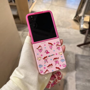 三星（SAMSUNG）適用于於華為PuraX卡通小米mixflip2手機保護殼OPPON3小折疊Pocke 玫粉撞色妮妮+手錬 三星Galaxy Z Flip7