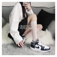 耐克（NIKE）Air Jordan 1 Mid AJ1 黑白紅小芝加哥中幫喬1籃球鞋 554725-116 554724-174_黑曜石_鞋盒爛_不退 35.5 _祇售