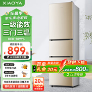 小鴨冰箱家用大容量四門(mén)一級(jí)能效四開(kāi)門(mén)節(jié)能省電對(duì)開(kāi)門(mén)出租房宿舍冷凍冷藏安靜運(yùn)行低噪十字門(mén)電冰箱 209升 三開(kāi)門(mén)【勻冷微霜 一級(jí)能效】鈦雅金