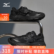 美津濃（MIZUNO）【RACER V2】25年新款高街機(jī)能復(fù)古潮流慢跑鞋男女緩震透氣跑鞋 04/黑色/銀色 36.5 (230mm)