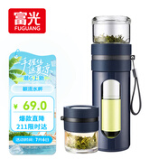 富光玻璃杯 高硼硅泡茶杯子 茶水分離杯 商務(wù)辦公便攜塑玻水杯男女士