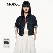 MO&Co.【C+系列】夾克2025秋新品棉質(zhì)復(fù)古原牛牛仔短款箱型MBE3JKT026 牛仔藍色 S /160