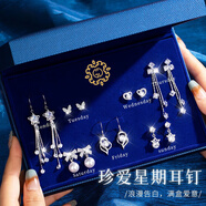 安提諾伯（ANTINOB）耳環(huán)2025新款感耳釘生日禮物送女生女孩純銀耳墜耳飾老婆 【925銀】流蘇一周耳釘_T199