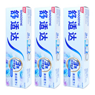 舒適達勁速護理牙膏 緩解牙酸敏感冷熱酸痛抗敏防蛀去除牙菌斑護齦健齒 美白配方120gx3支 1ml